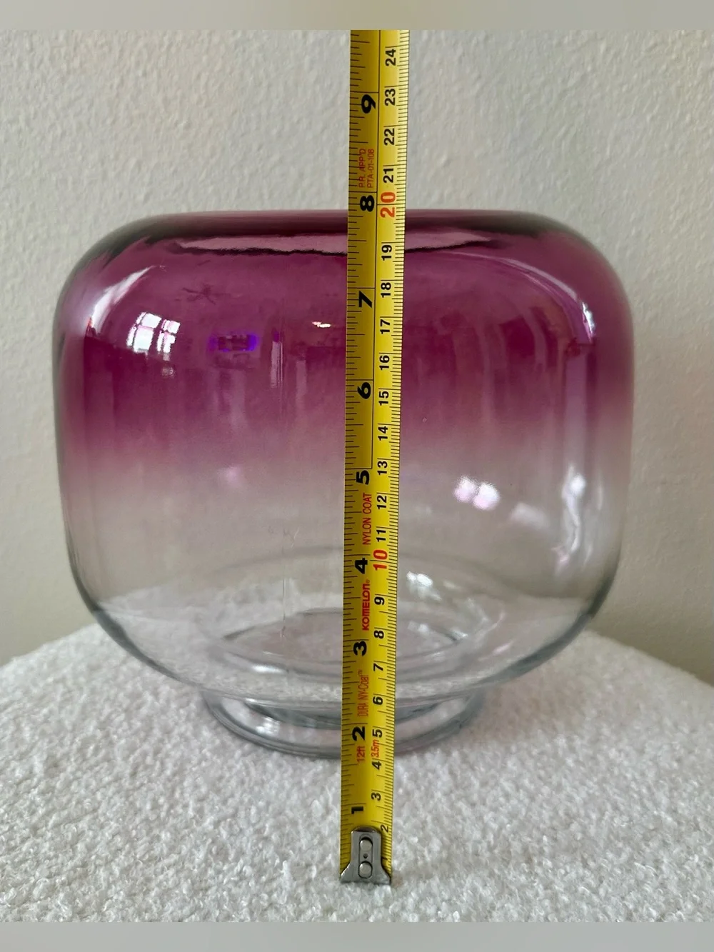 Mainstays 8” Purple Ombre Glass Hurricane Pillar Candle Holder